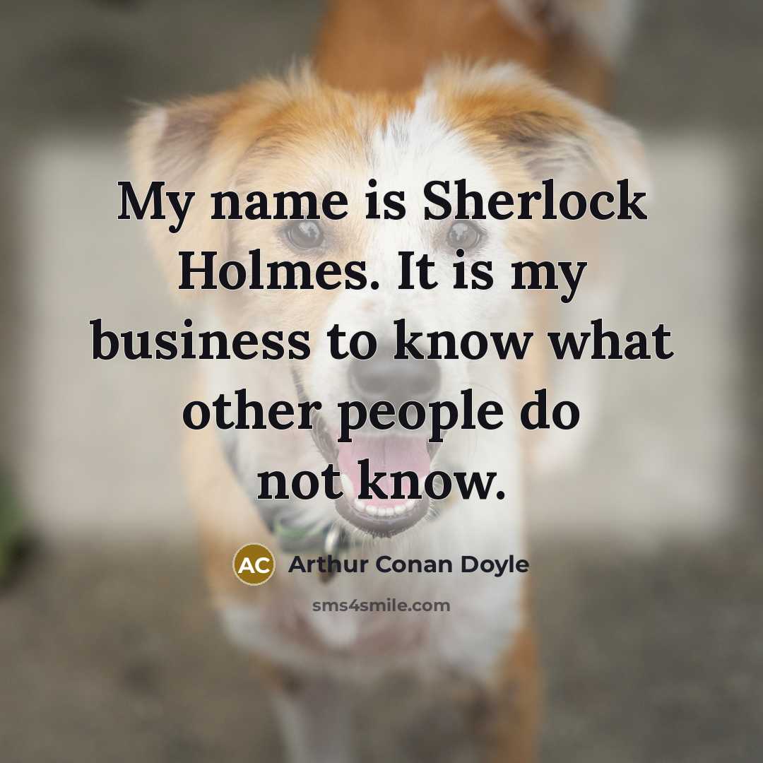 “My name is Sherlock Holmes. It is my business to…” quote by Arthur Conan Doyle
