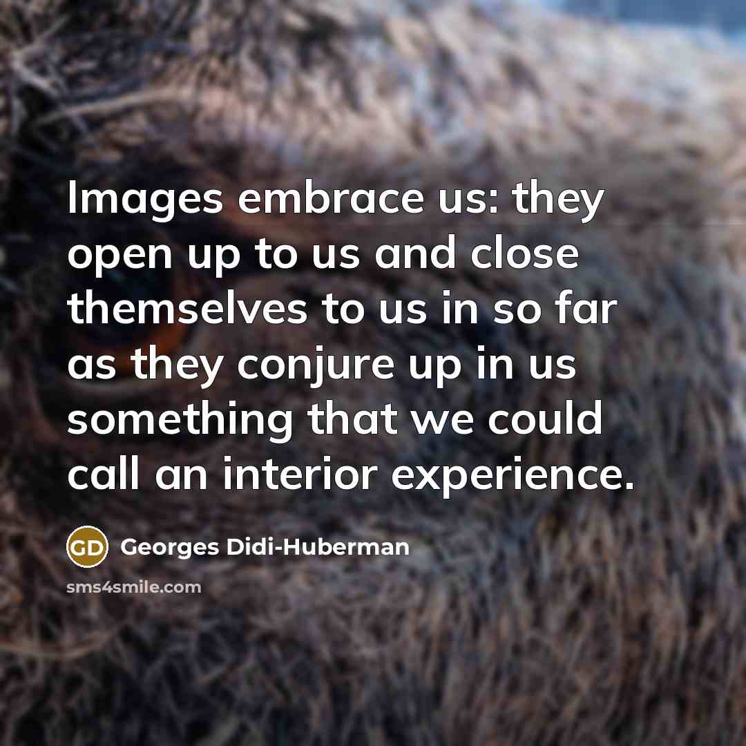 “Images embrace us: they open up to us and close…” quote by Georges Didi-Huberman