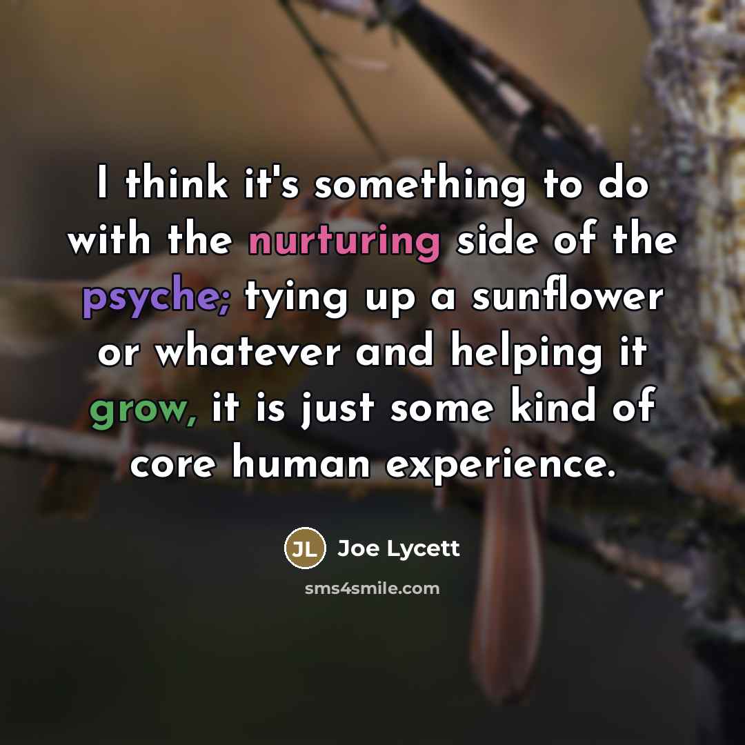 “I think it's something to do with the nurturing side…” quote by Joe Lycett