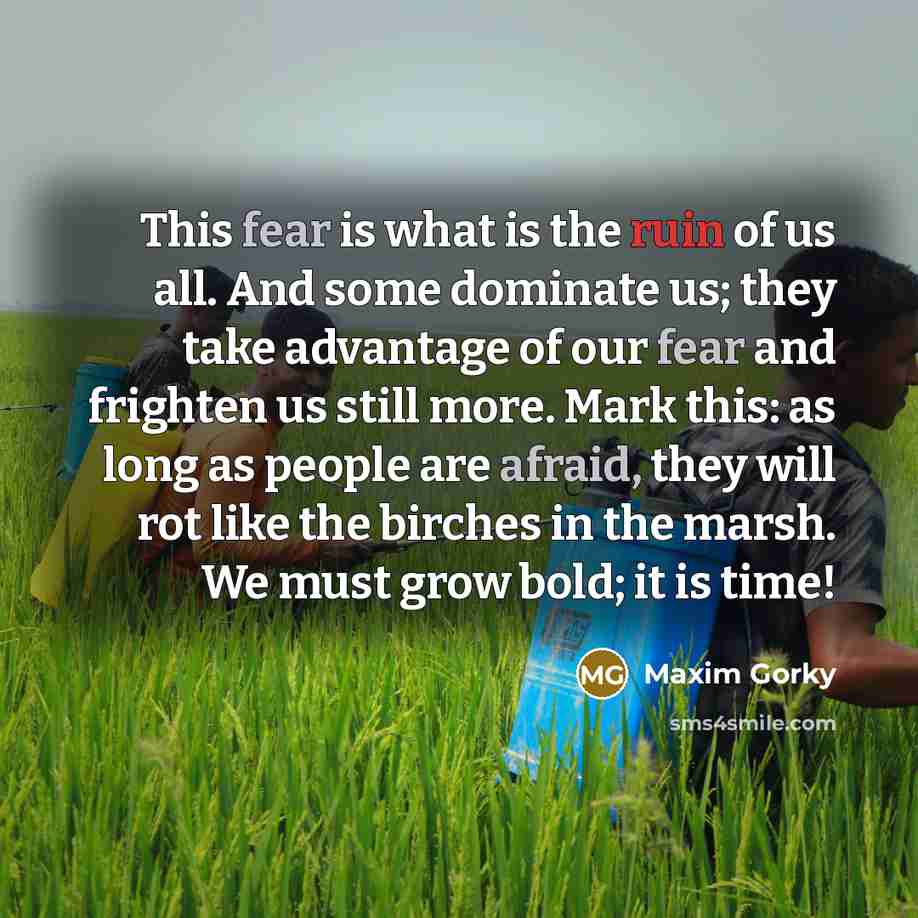 “This fear is what is the ruin of us all.…” quote by Maxim Gorky
