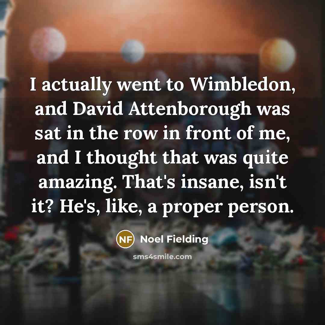 “I actually went to Wimbledon, and David Attenborough was sat…” quote by Noel Fielding