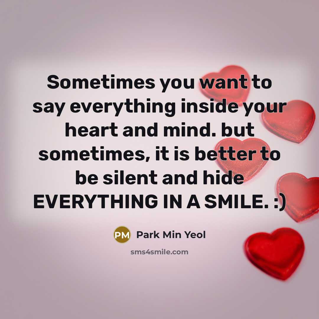 “Sometimes you want to say everything inside your heart and…” quote by Park Min Yeol