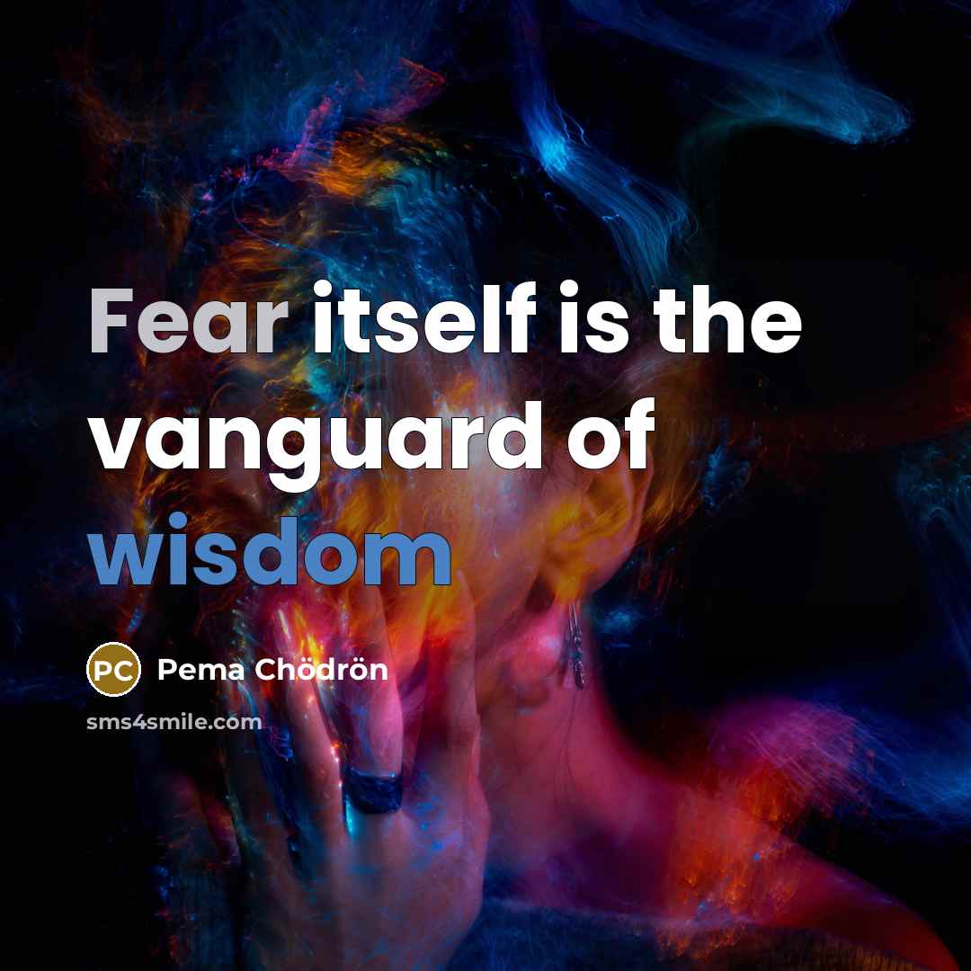 “Fear itself is the vanguard of wisdom…” quote by Pema Chodron