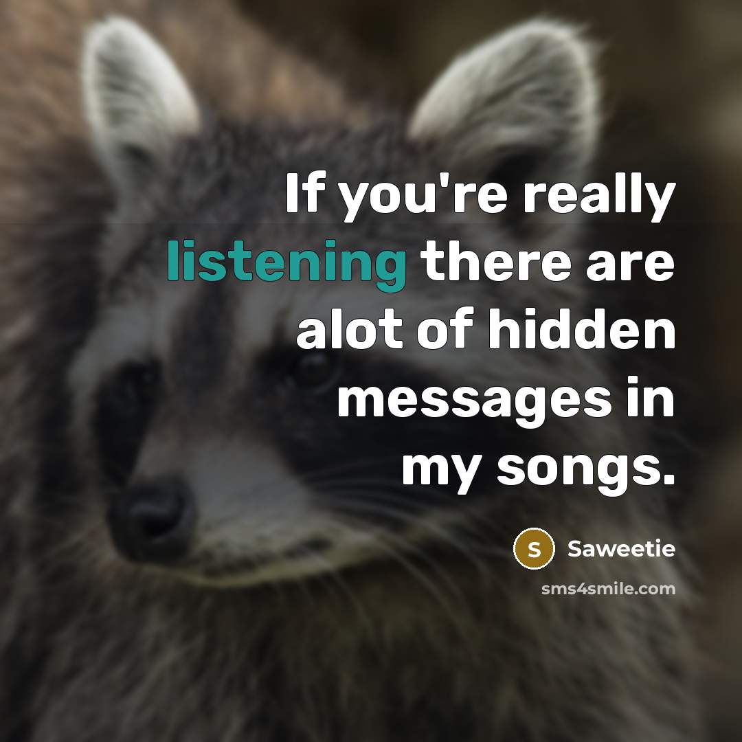 “If you're really listening there are alot of hidden messages…” quote by Saweetie
