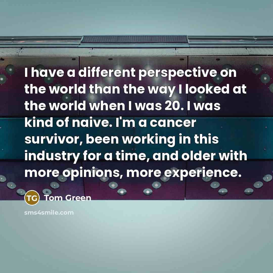 “I have a different perspective on the world than the…” quote by Tom Green