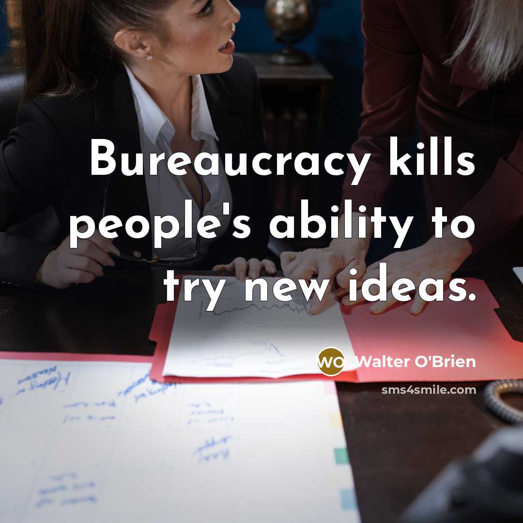 “Bureaucracy kills people's ability to try new ideas.…” quote by Walter O'Brien