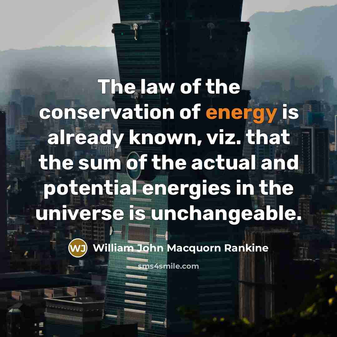 “The law of the conservation of energy is already known,…” quote by William John Macquorn Rankine