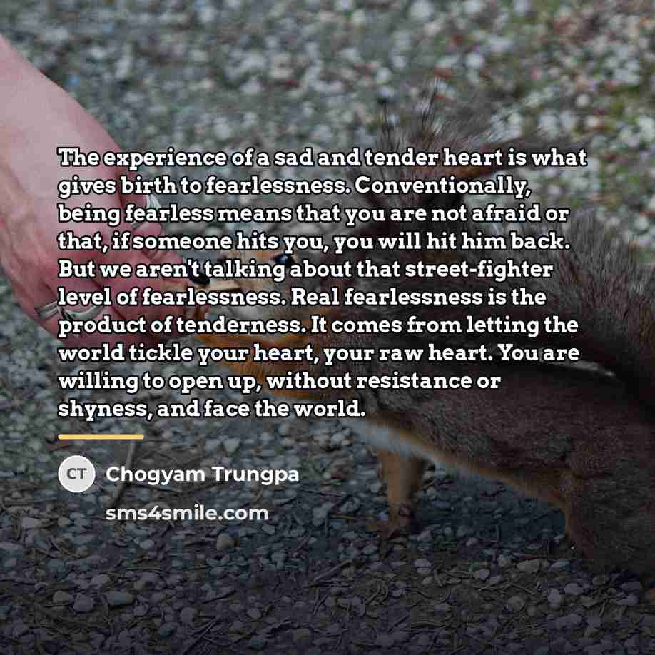 “The experience of a sad and tender heart is what…” quote by Chogyam Trungpa
