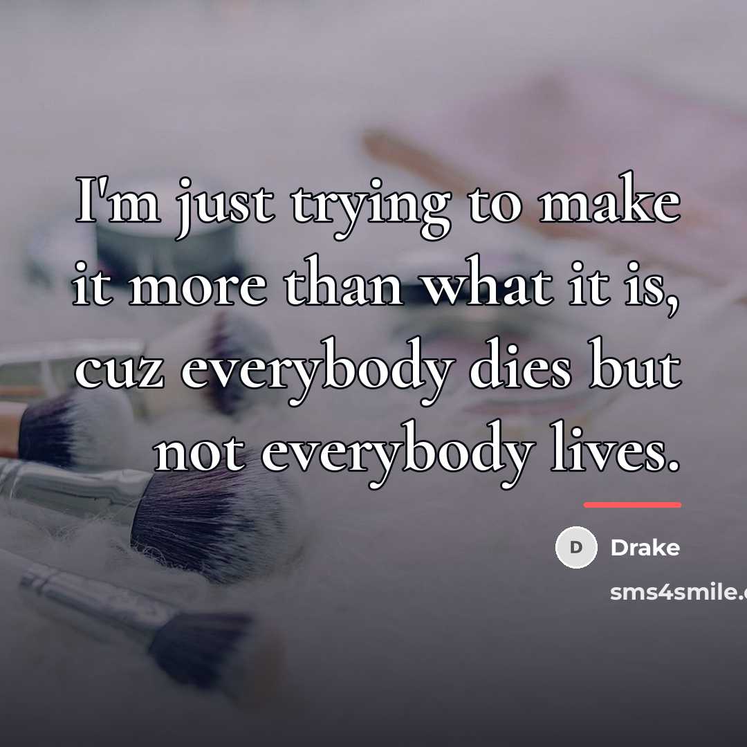 “I'm just trying to make it more than what it…” quote by Drake