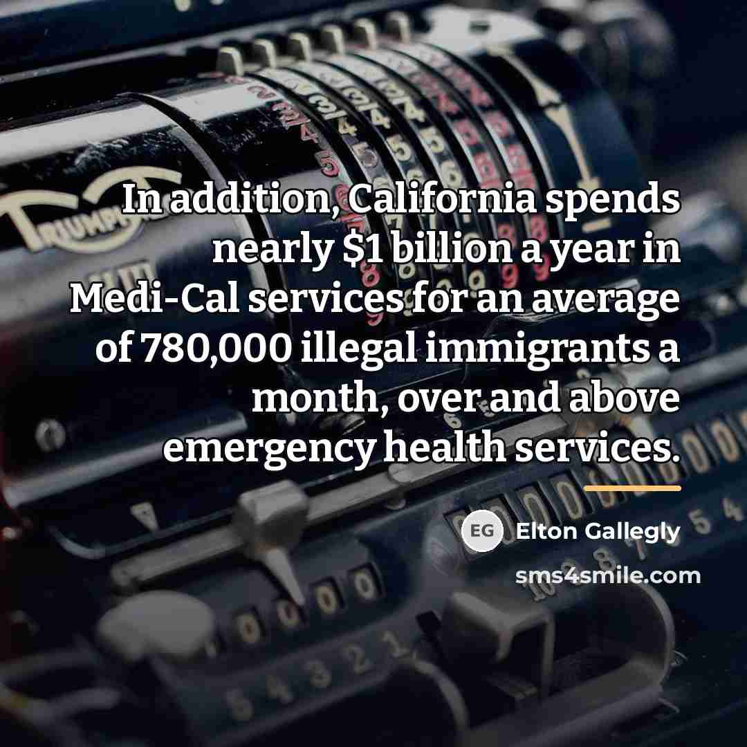 “In addition, California spends nearly $1 billion a year in…” quote by Elton Gallegly