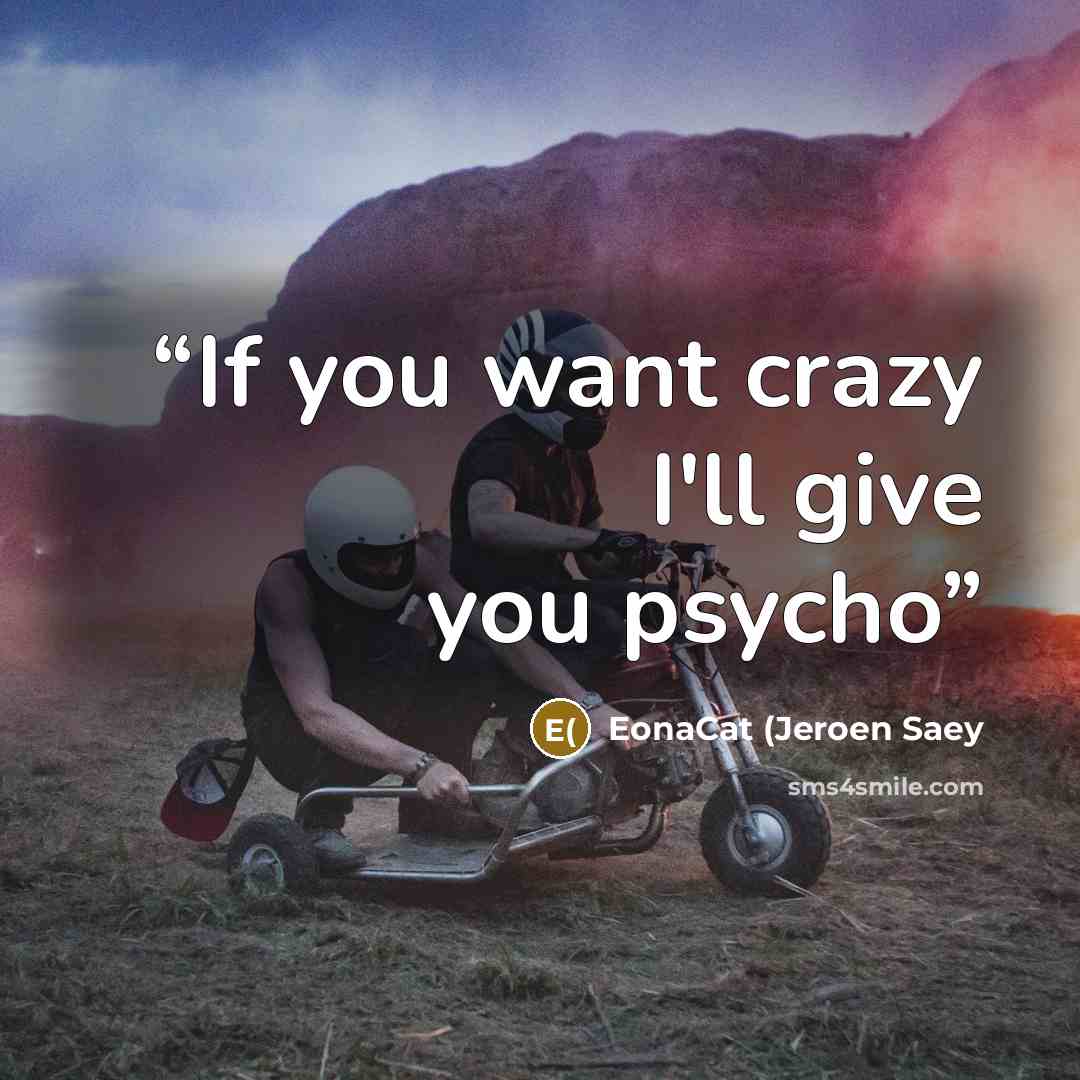 “If you want crazy I'll give you psycho” quote by EonaCat (Jeroen Saey