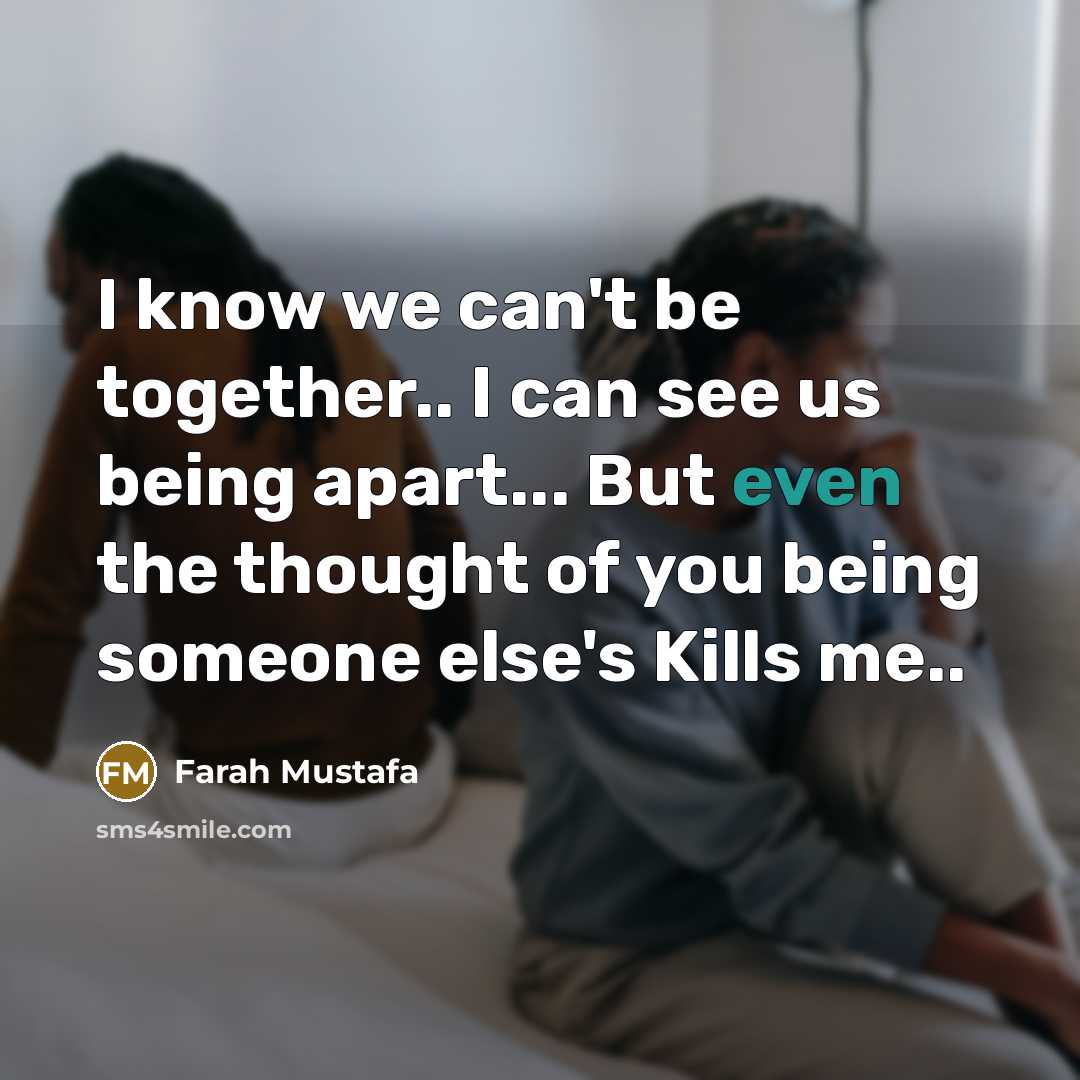 “I know we can't be together.. I can see us…” quote by Farah Mustafa