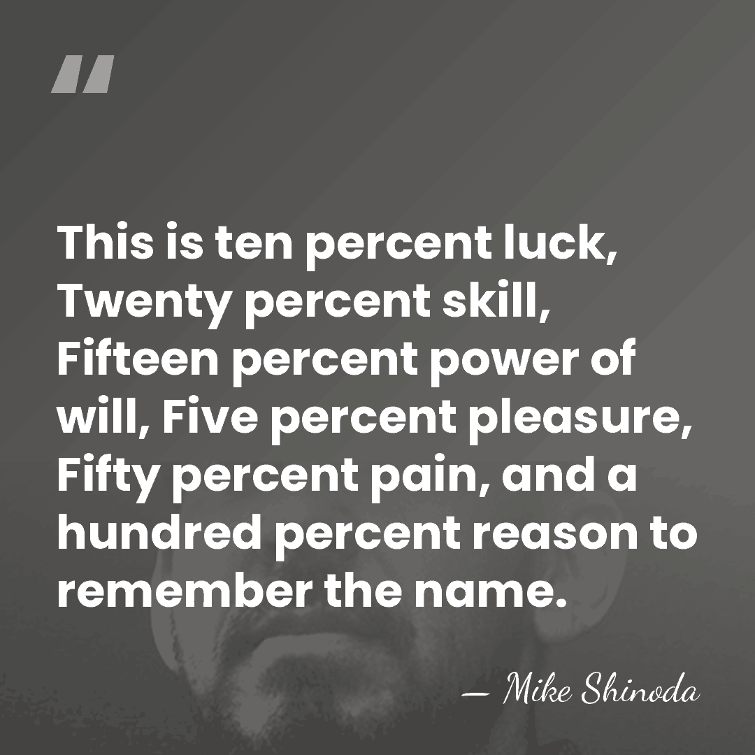 This is ten percent luck, Twenty percent skill, Fifteen percent power of&hellip; - Mike Shinoda