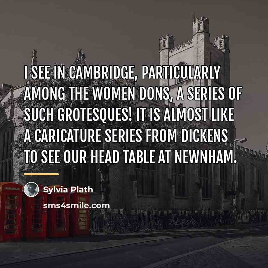 “I see in Cambridge, particularly among the women dons, a…” quote by Sylvia Plath