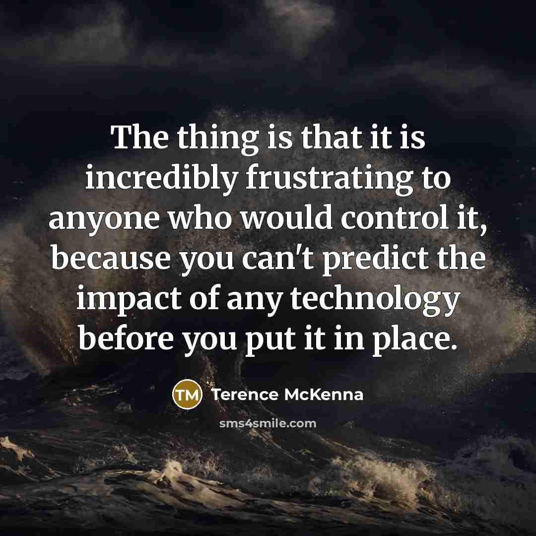 “The thing is that it is incredibly frustrating to anyone…” quote by Terence McKenna