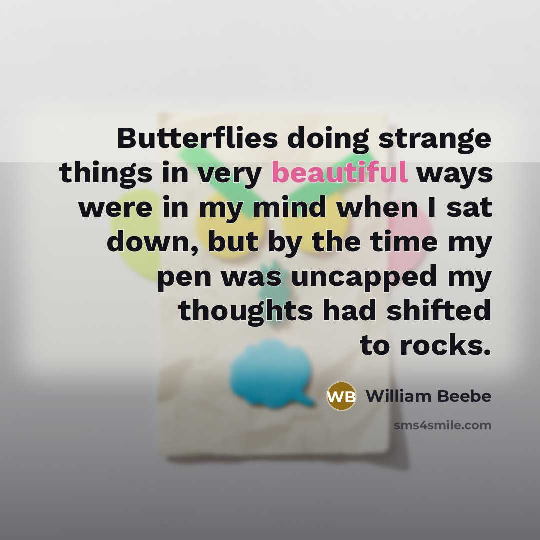 “Butterflies doing strange things in very beautiful ways were in…” quote by William Beebe