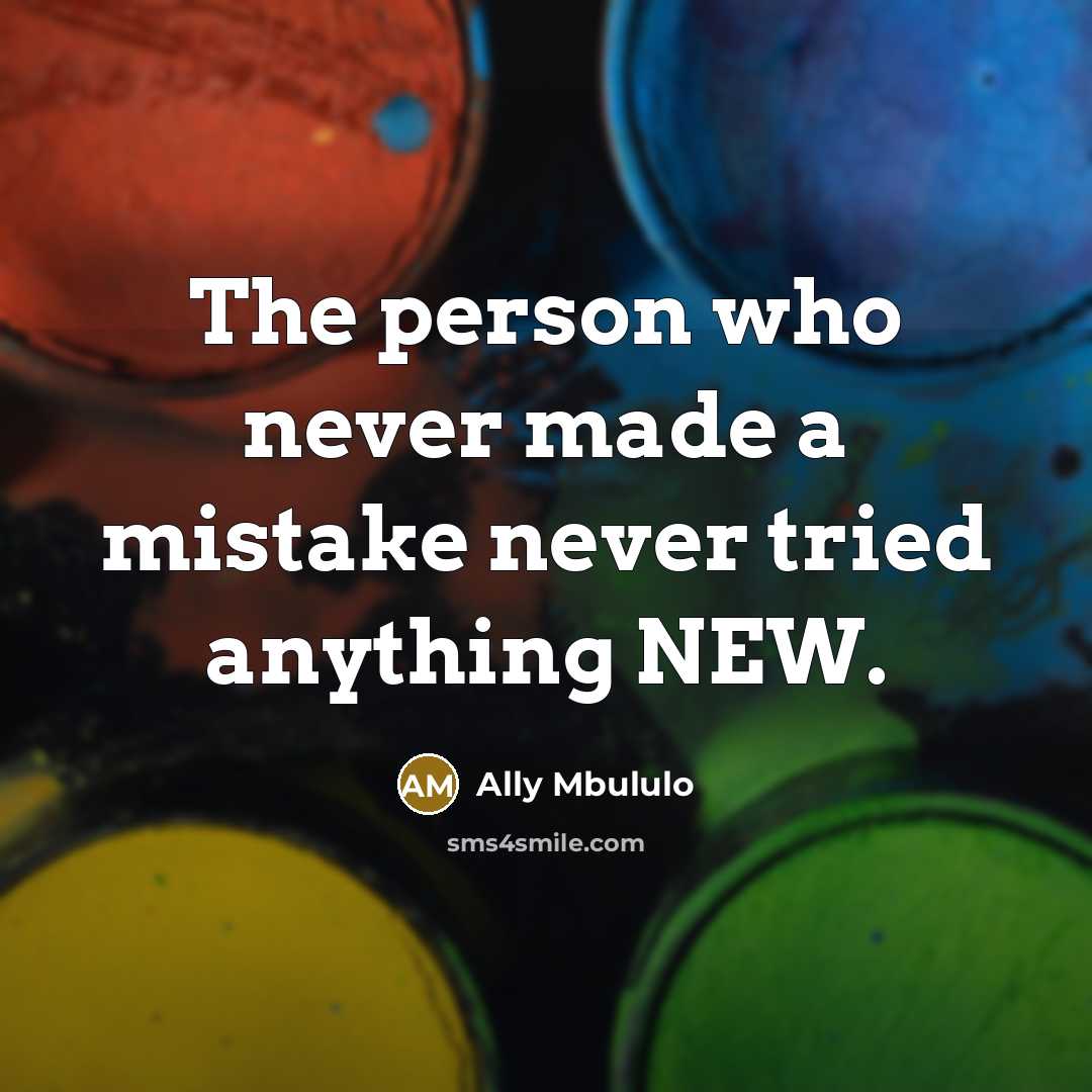 “The person who never made a mistake never tried anything…” quote by Ally Mbululo