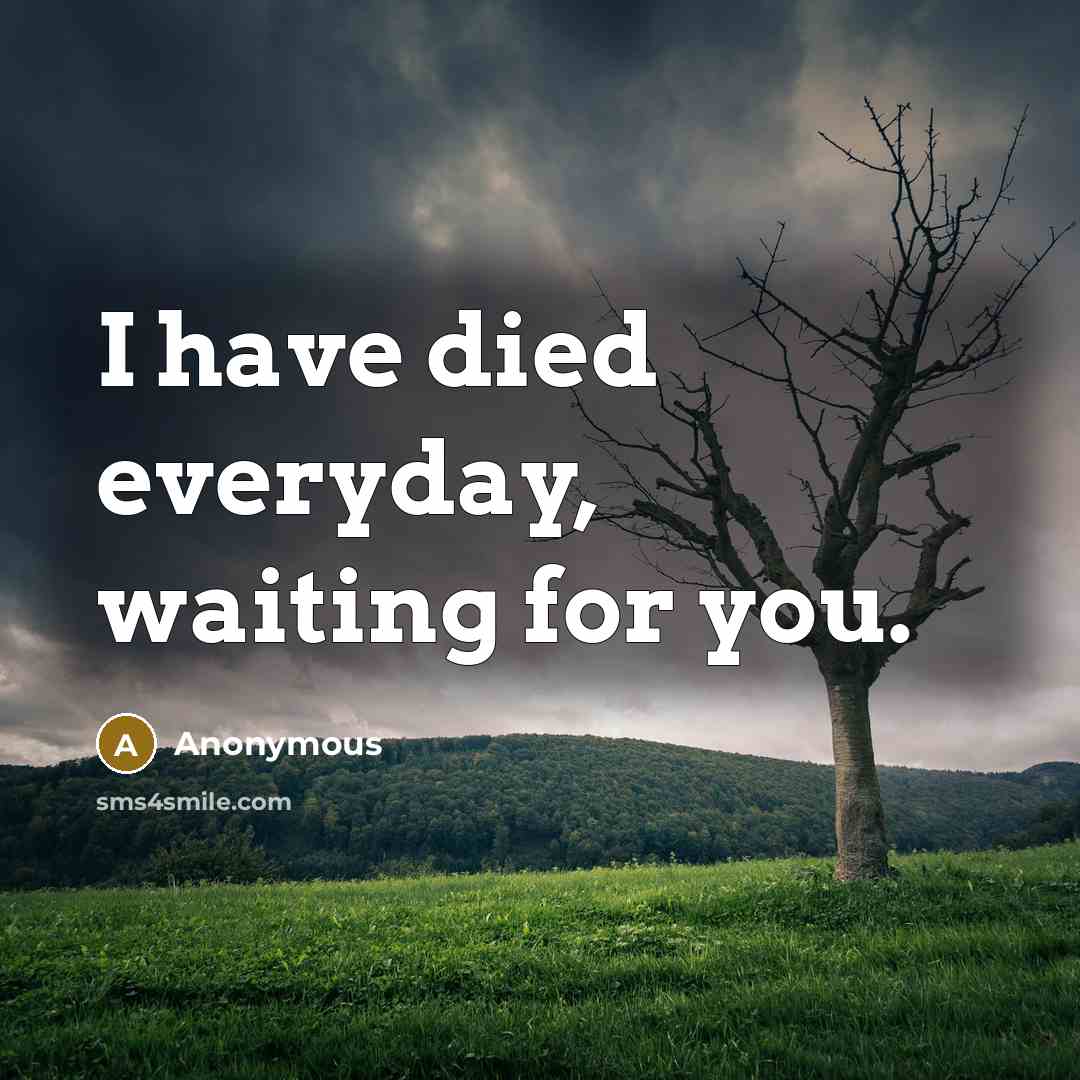 “I have died everyday, waiting for you.…” quote by Anonymous