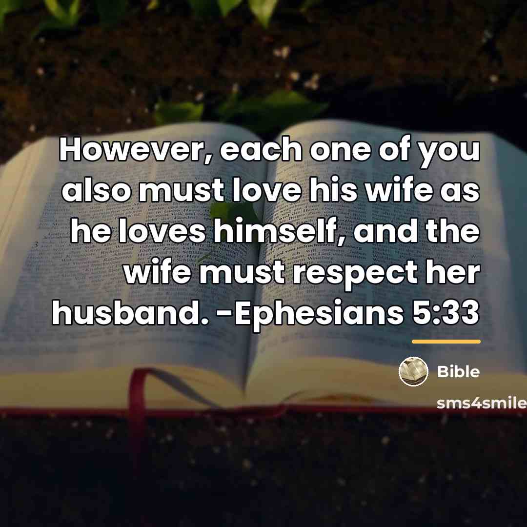 “However, each one of you also must love his wife…” quote by Bible