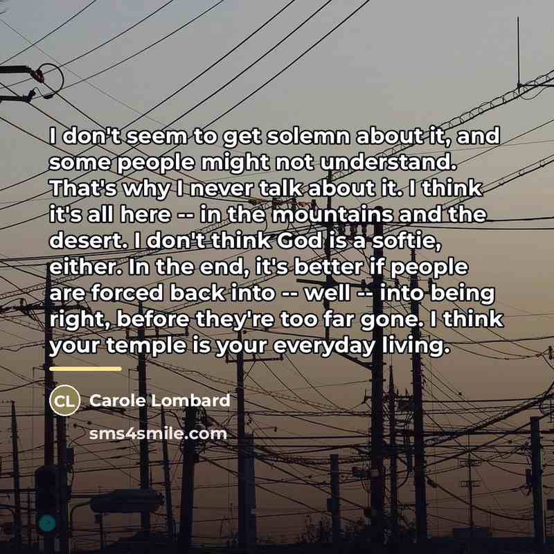 “I don't seem to get solemn about it, and some…” quote by Carole Lombard
