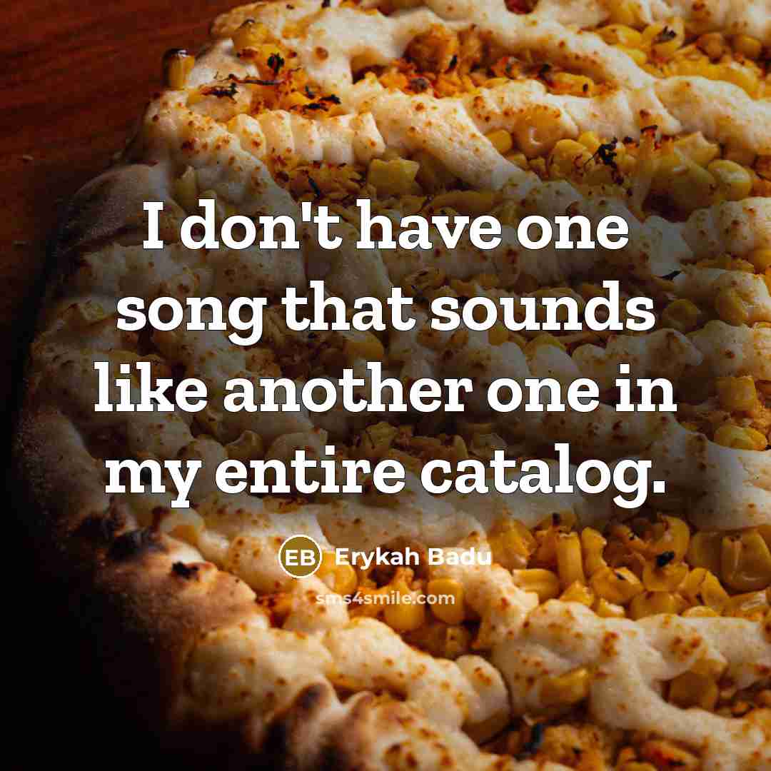 “I don't have one song that sounds like another one…” quote by Erykah Badu