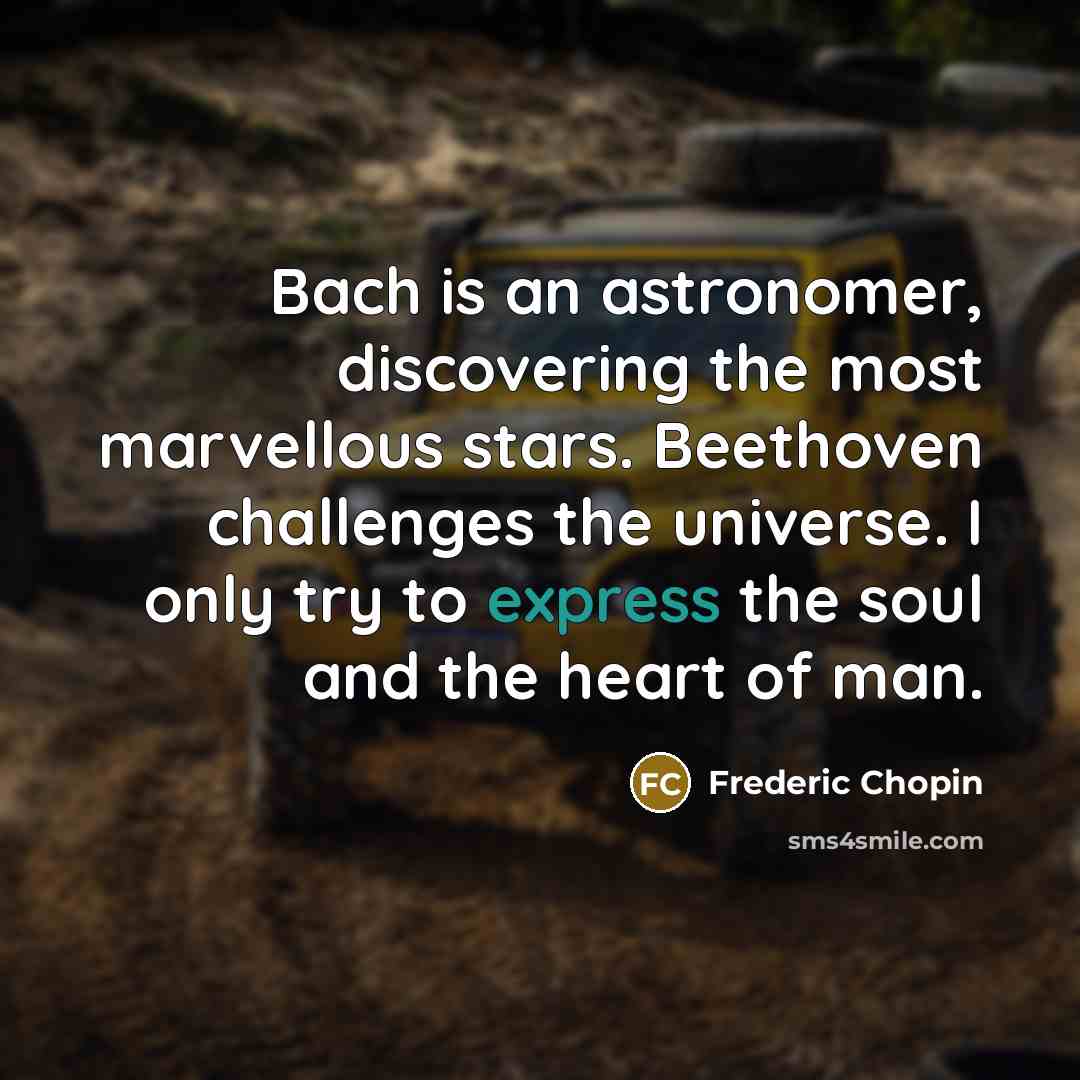 “Bach is an astronomer, discovering the most marvellous stars. Beethoven…” quote by Frederic Chopin