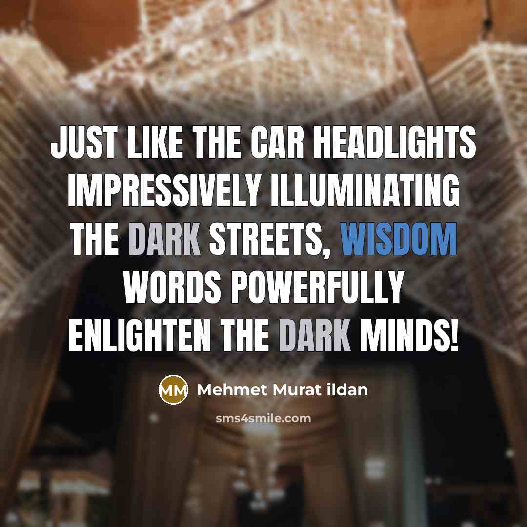 “Just like the car headlights impressively illuminating the dark streets,…” quote by Mehmet Murat Ildan