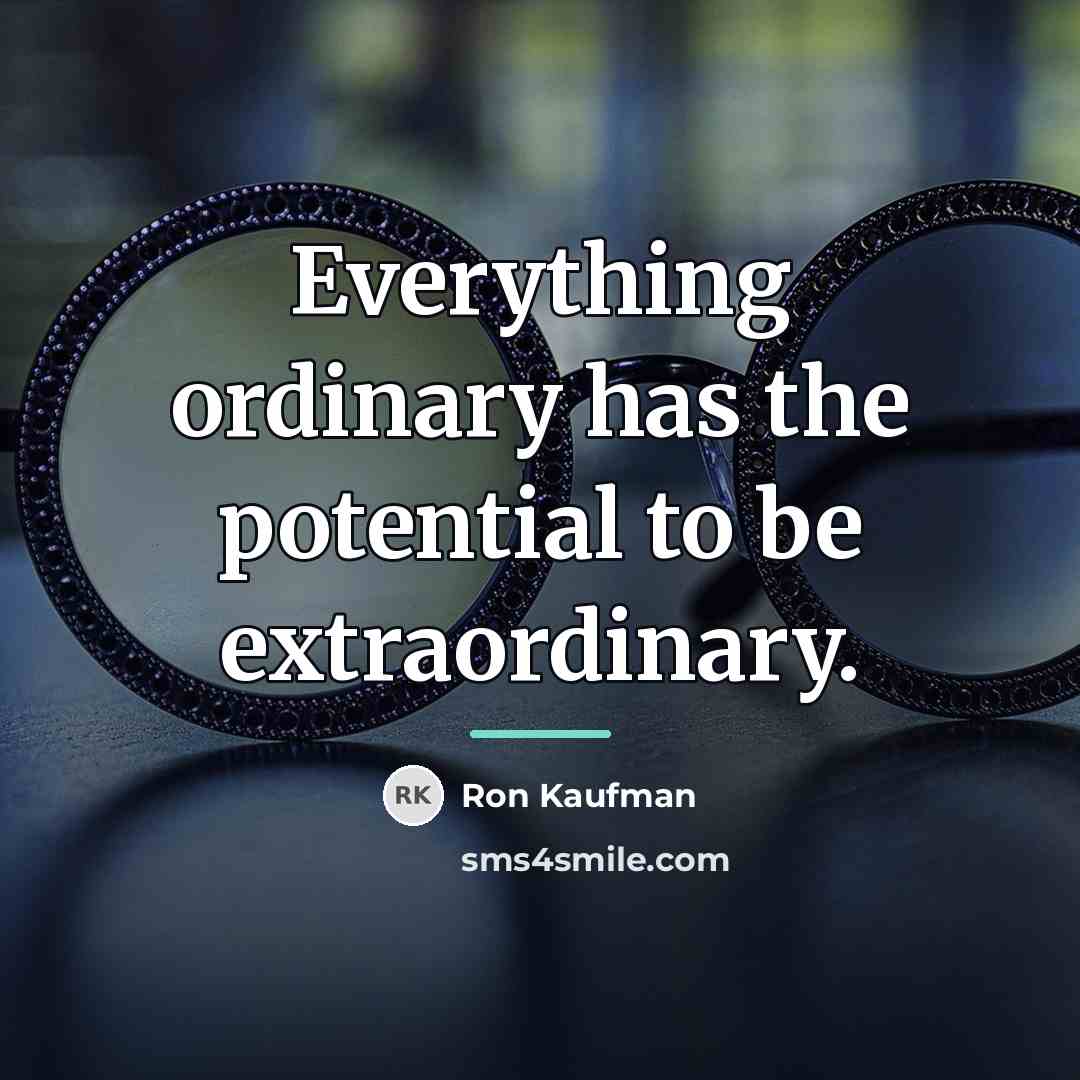 “Everything ordinary has the potential to be extraordinary.…” quote by Ron Kaufman