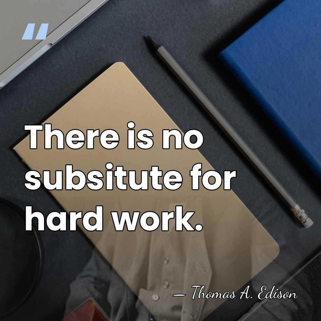 There is no subsitute for hard work. - Thomas Edison