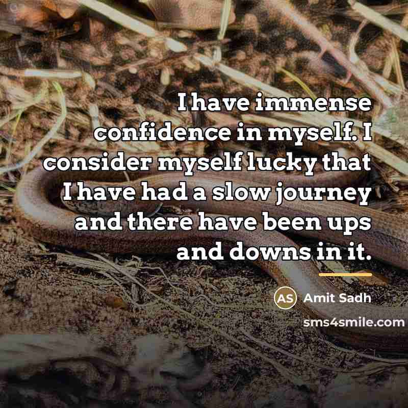 “I have immense confidence in myself. I consider myself lucky…” quote by Amit Sadh