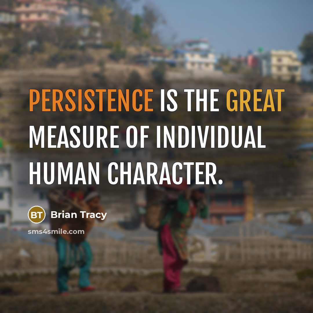 “Persistence is the great measure of individual human character.…” quote by Brian Tracy