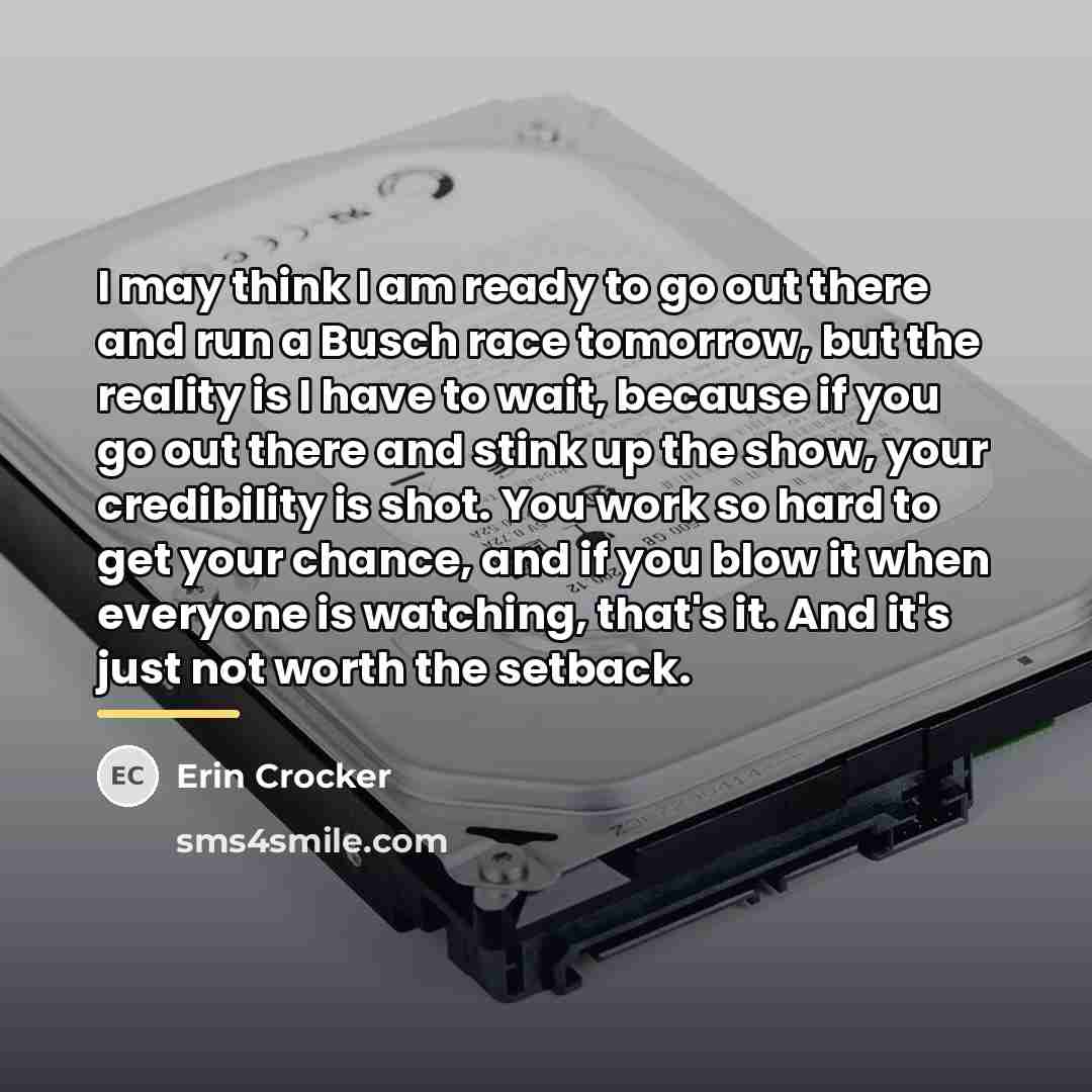 “I may think I am ready to go out there…” quote by Erin Crocker