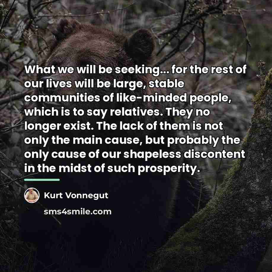 “What we will be seeking... for the rest of our…” quote by Kurt Vonnegut