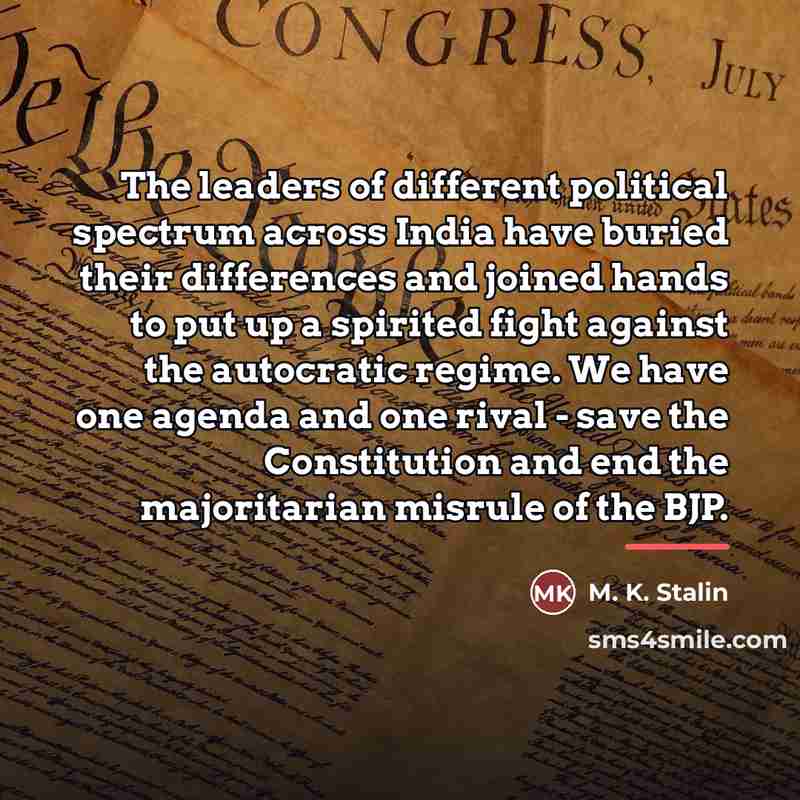 “The leaders of different political spectrum across India have buried…” quote by M. K. Stalin