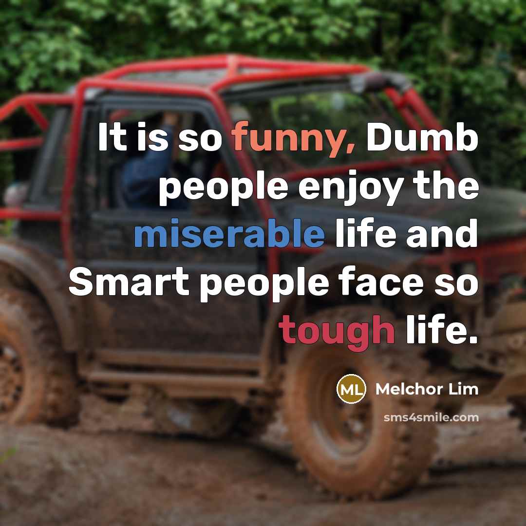 “It is so funny, Dumb people enjoy the miserable life…” quote by Melchor Lim