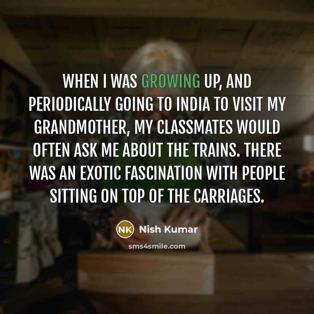 “When I was growing up, and periodically going to India…” quote by Nish Kumar