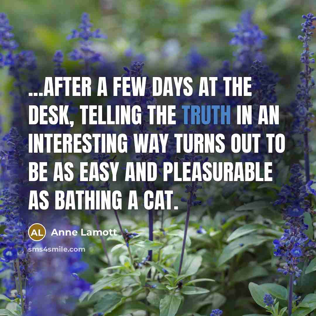 “...after a few days at the desk, telling the truth…” quote by Anne Lamott