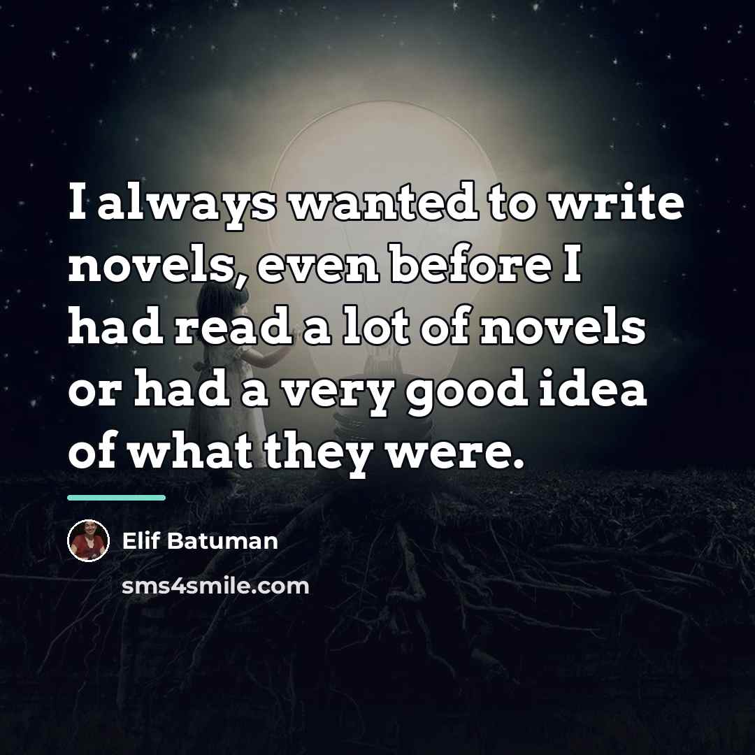 “I always wanted to write novels, even before I had…” quote by Elif Batuman