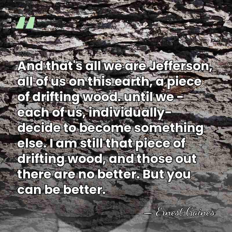 And that's all we are Jefferson, all of us on this earth,&hellip; - Ernest Gaines
