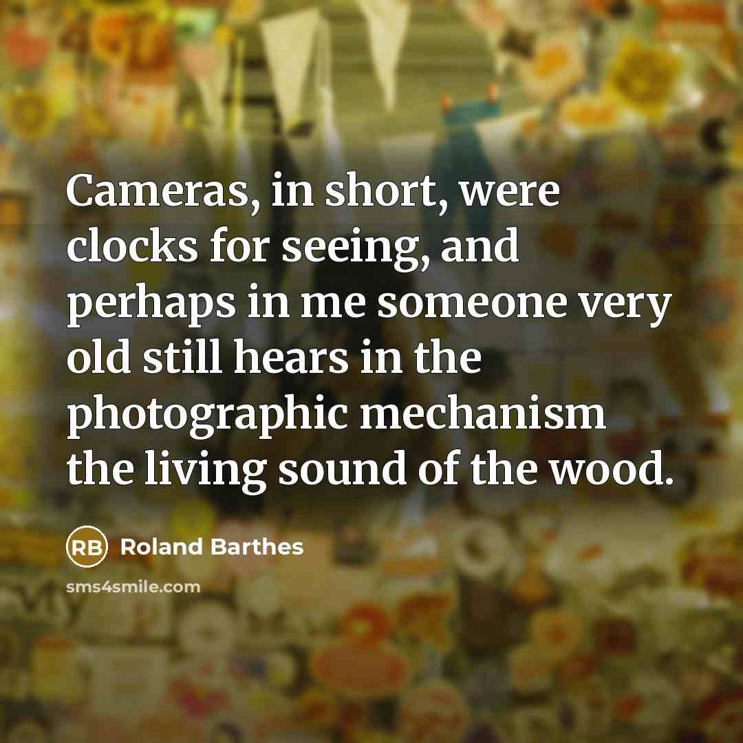“Cameras, in short, were clocks for seeing, and perhaps in…” quote by Roland Barthes