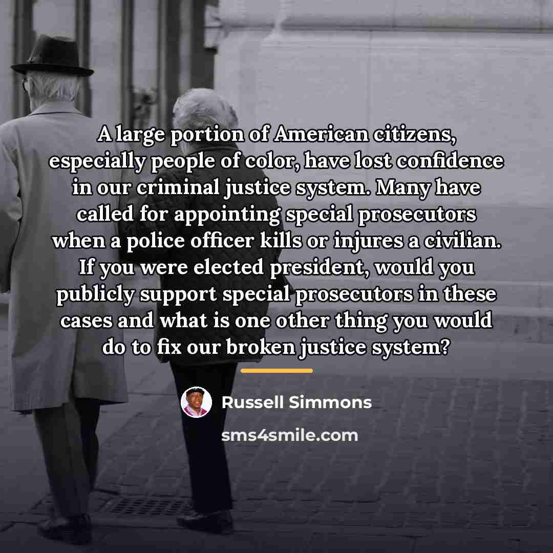 “A large portion of American citizens, especially people of color,…” quote by Russell Simmons