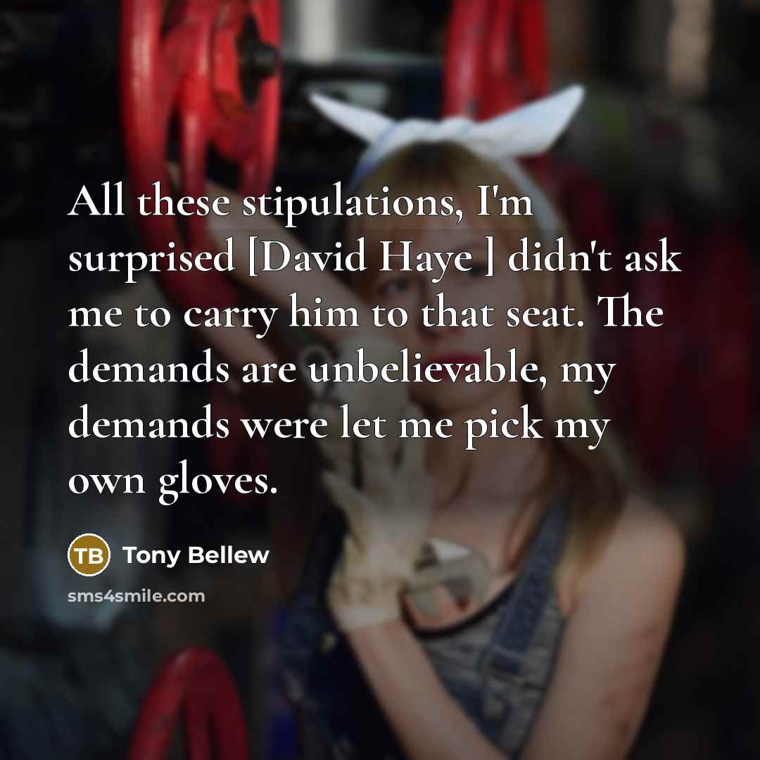 “All these stipulations, I'm surprised [David Haye ] didn't ask…” quote by Tony Bellew