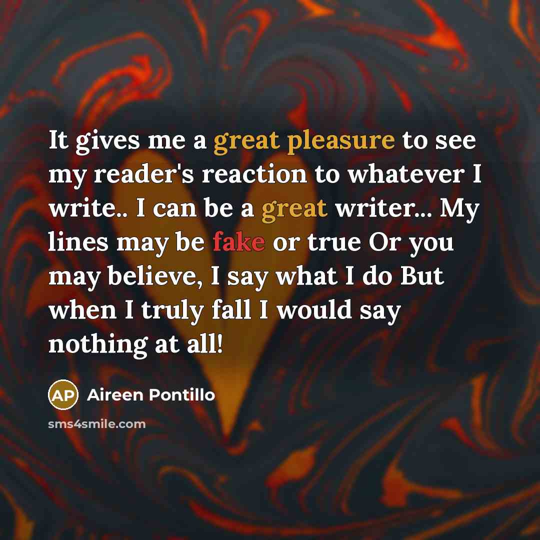 “It gives me a great pleasure to see my reader's…” quote by Aireen Pontillo