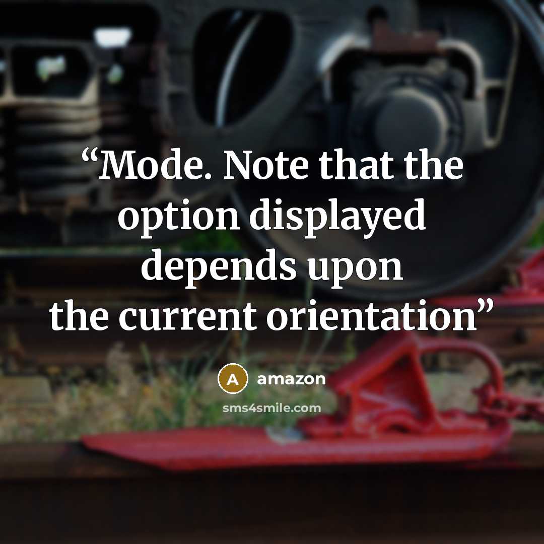 “Mode. Note that the option displayed depends upon the current orientation” quote by Amazon