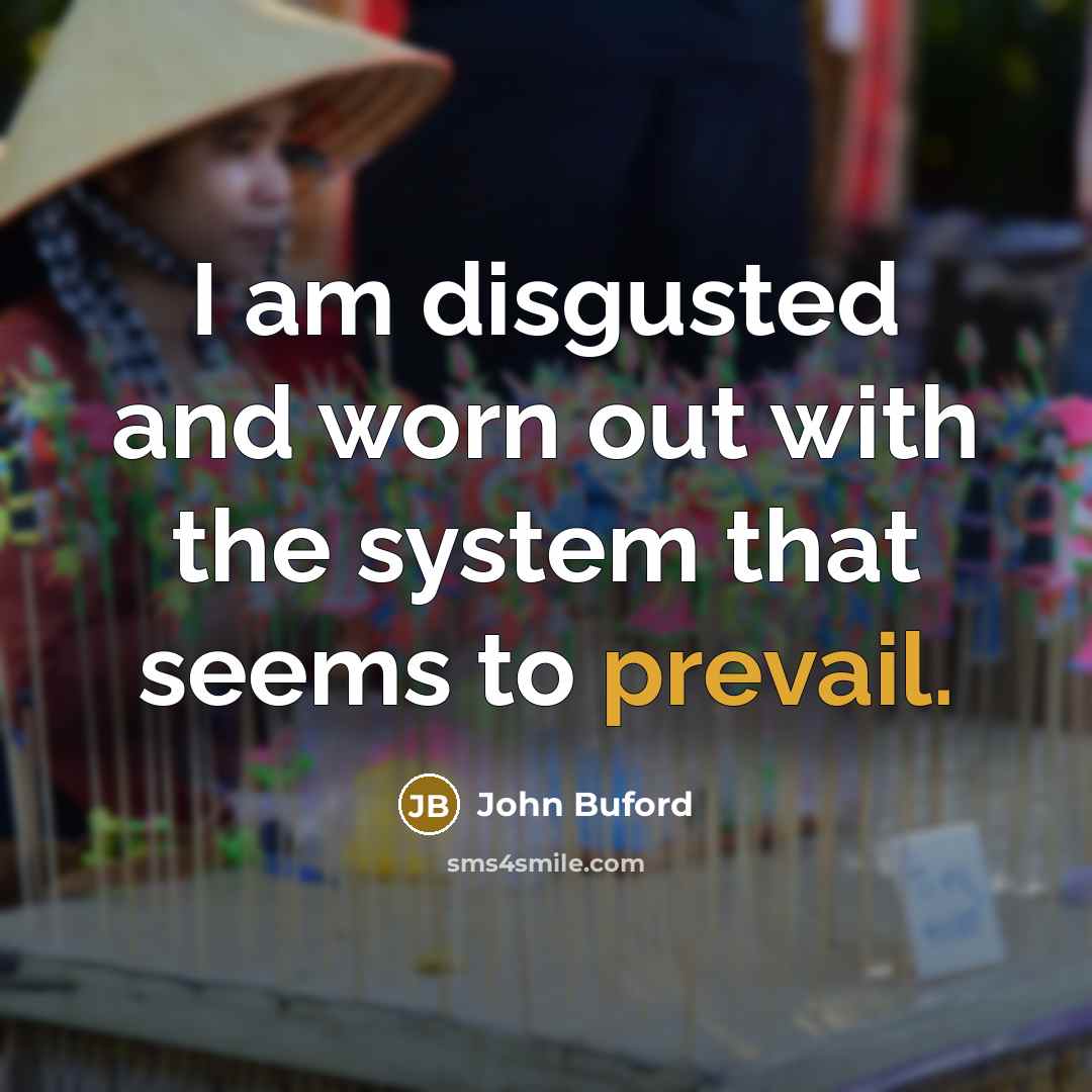 “I am disgusted and worn out with the system that…” quote by John Buford