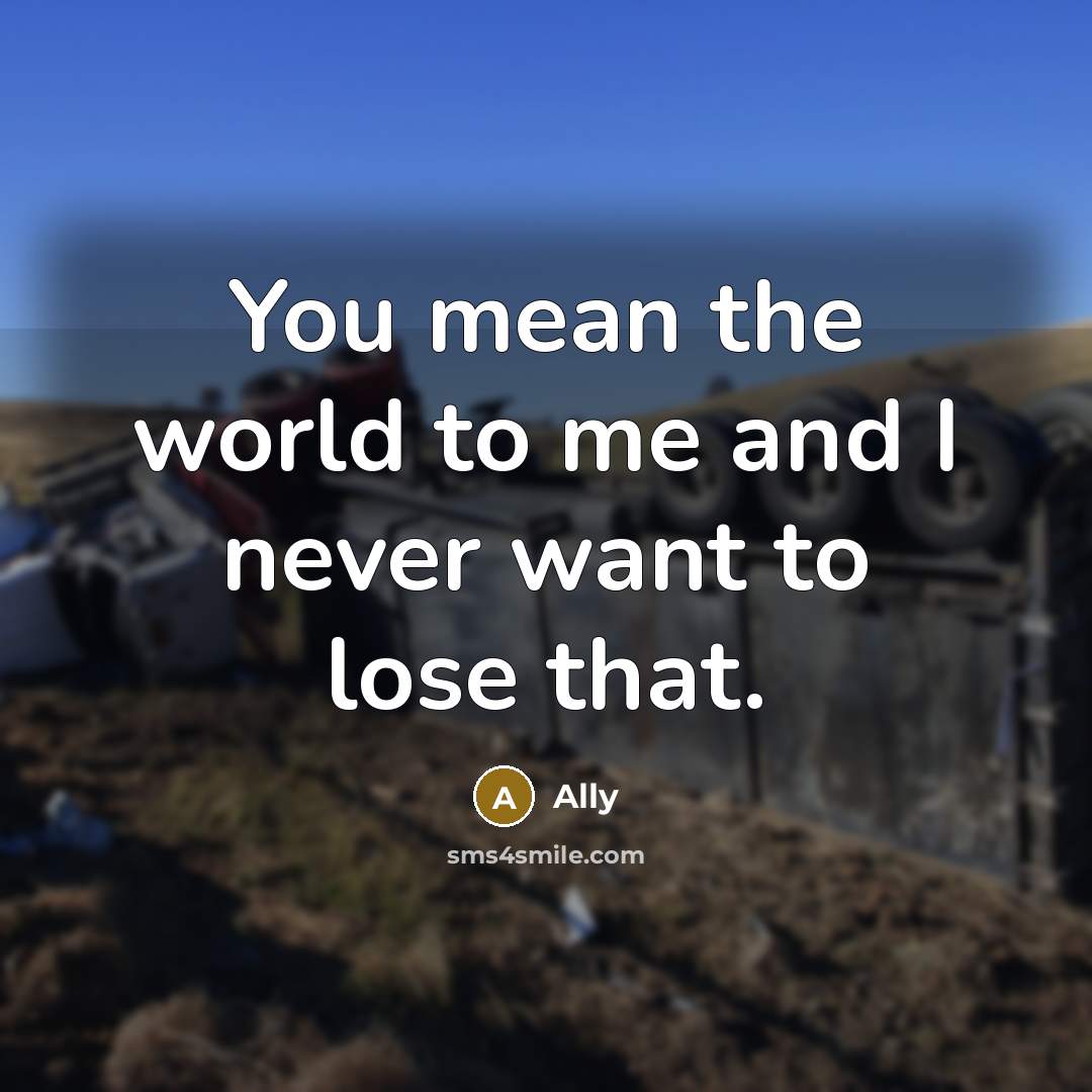 “You mean the world to me and I never want to lose that.” quote by Ally
