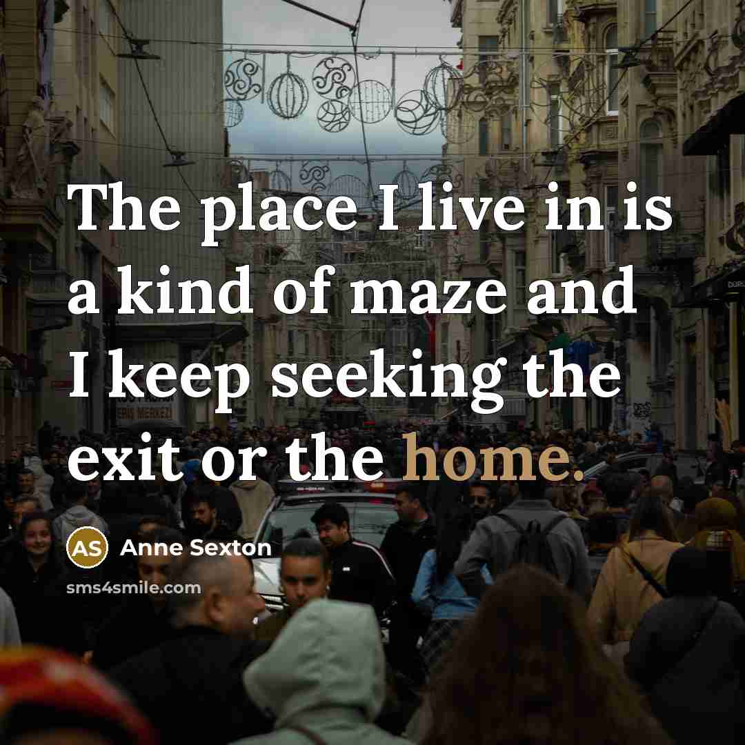 “The place I live in is a kind of maze…” quote by Anne Sexton