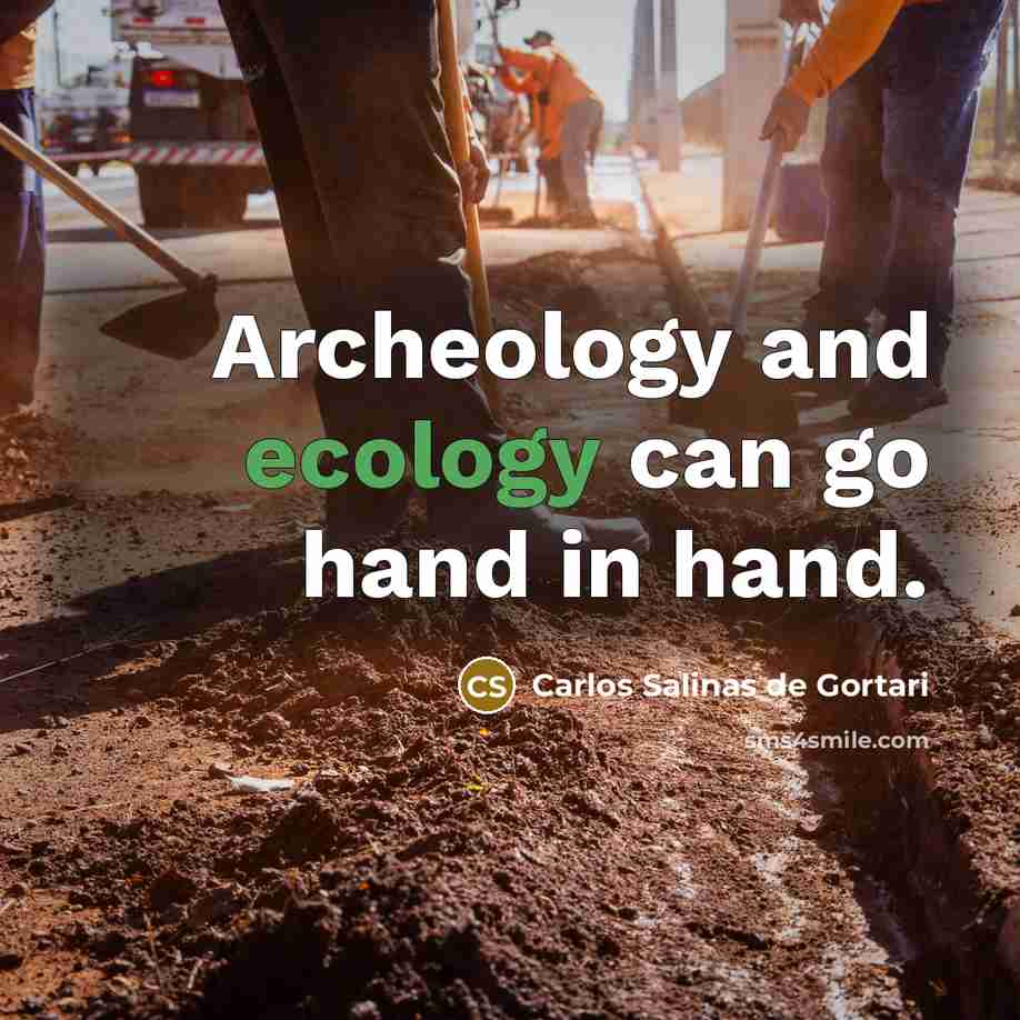 “Archeology and ecology can go hand in hand.” quote by Carlos Salinas de Gortari