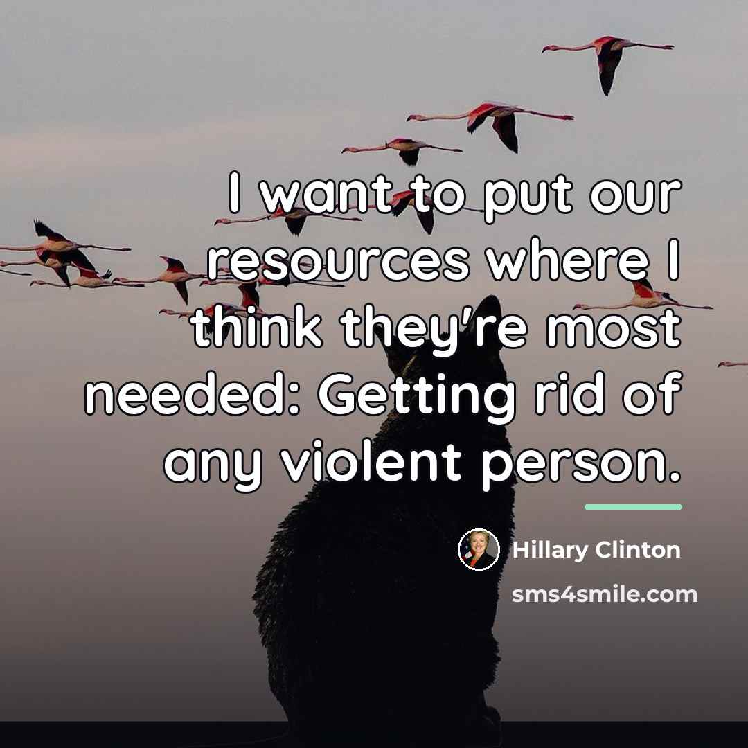 “I want to put our resources where I think they're…” quote by Hillary Clinton