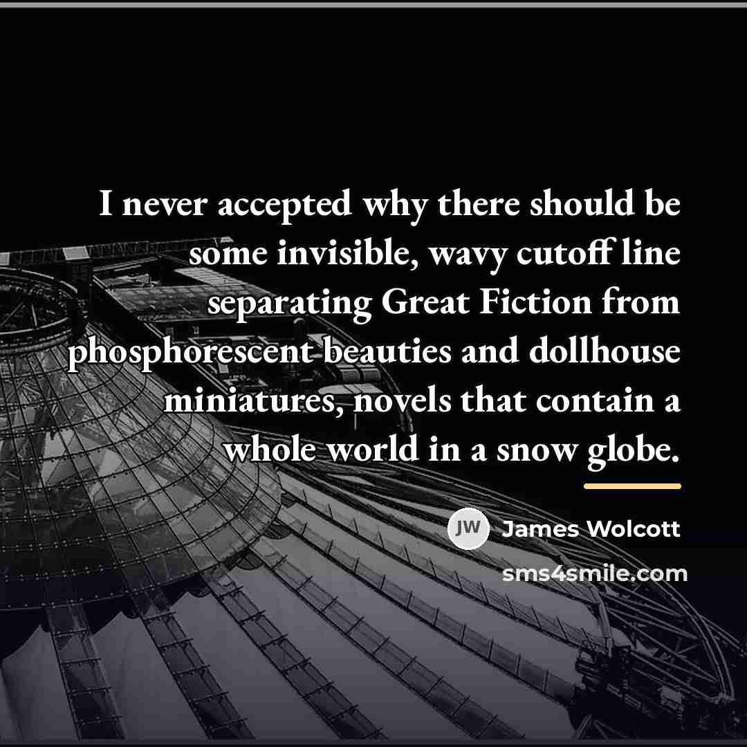 “I never accepted why there should be some invisible, wavy…” quote by James Wolcott